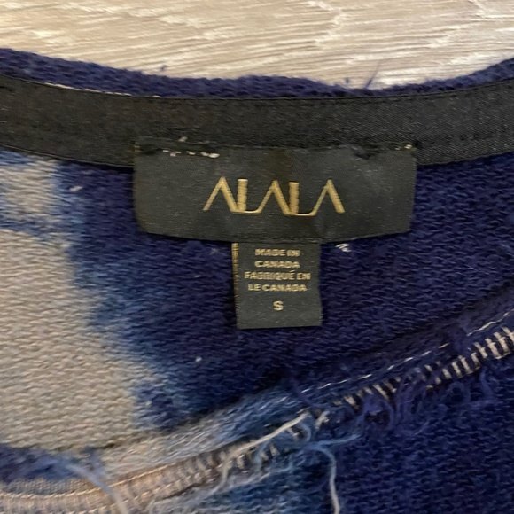 Alala Distressed Sweatshirt. Blue Tie Dye. Small. - Picture 14 of 16